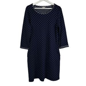 Talbots Navy Polka Dot Dress size Medium